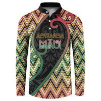 Custom Aotearoa Atua Maui Button Sweatshirt Demigod Hero And Trickster Koru Patterns