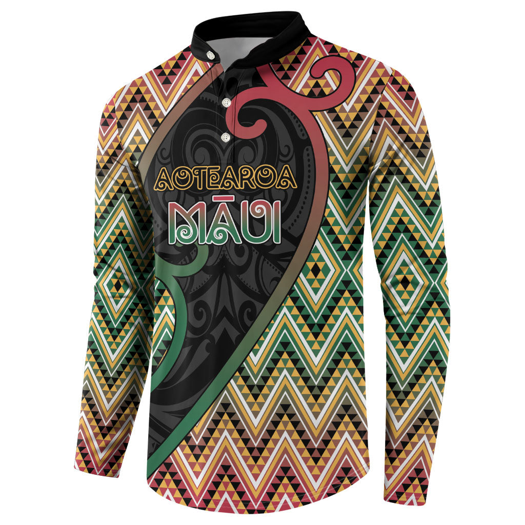 Custom Aotearoa Atua Maui Button Sweatshirt Demigod Hero And Trickster Koru Patterns