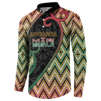 Custom Aotearoa Atua Maui Button Sweatshirt Demigod Hero And Trickster Koru Patterns