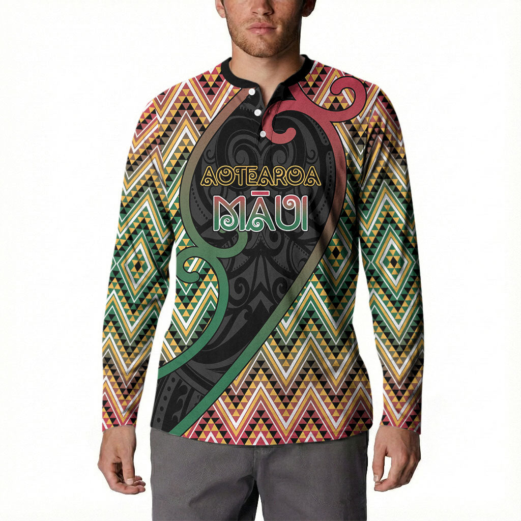 Custom Aotearoa Atua Maui Button Sweatshirt Demigod Hero And Trickster Koru Patterns