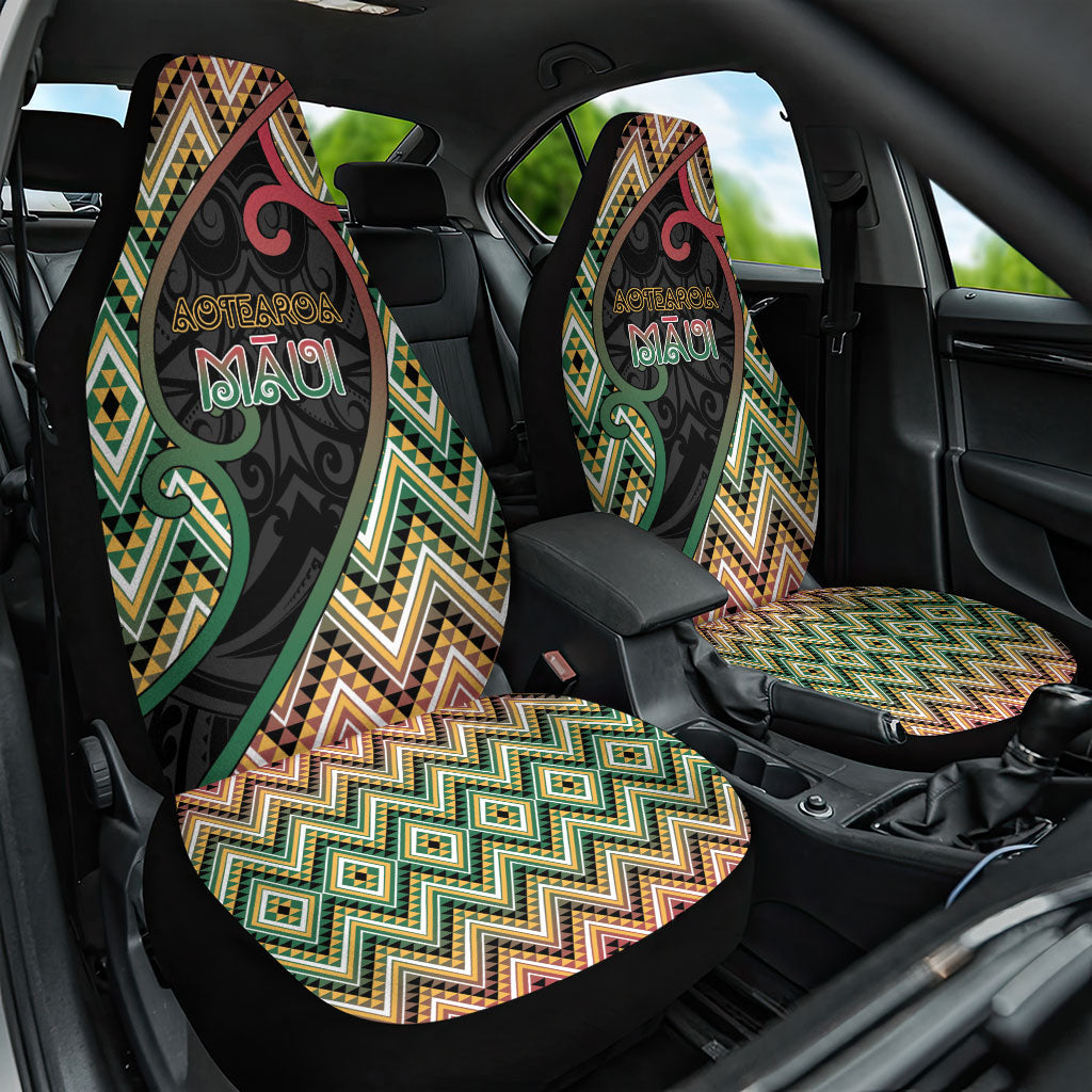 Aotearoa Atua Maui Car Seat Cover Demigod Hero And Trickster Koru Patterns