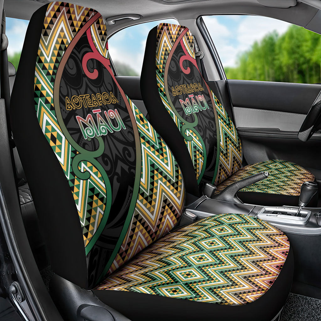 Aotearoa Atua Maui Car Seat Cover Demigod Hero And Trickster Koru Patterns