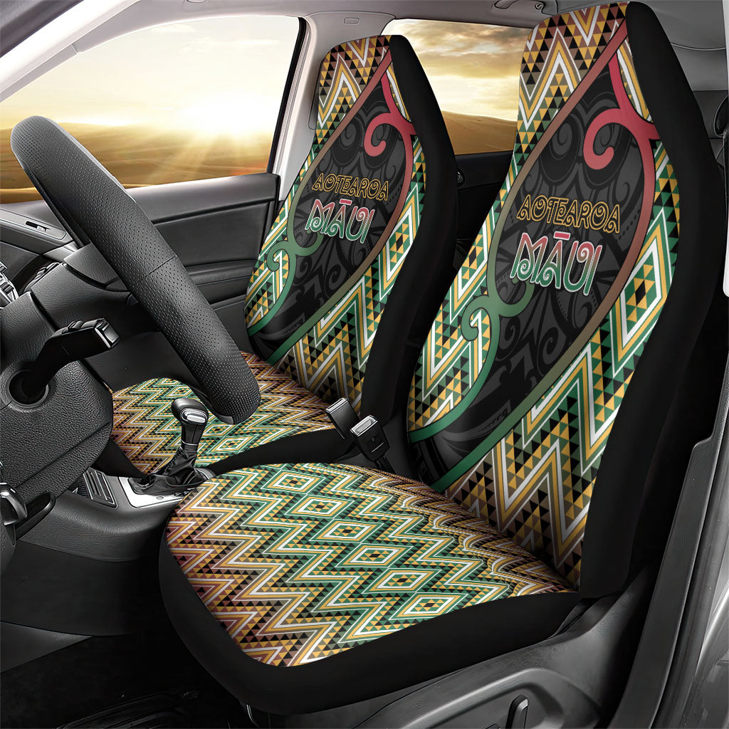 Aotearoa Atua Maui Car Seat Cover Demigod Hero And Trickster Koru Patterns
