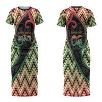 Custom Aotearoa Atua Maui Couples Matching Short Sleeve Bodycon Dress and Long Sleeve Button Shirt Demigod Hero And Trickster Koru Patterns