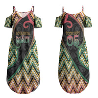 Custom Aotearoa Atua Maui Couples Matching Summer Maxi Dress and Long Sleeve Button Shirt Demigod Hero And Trickster Koru Patterns