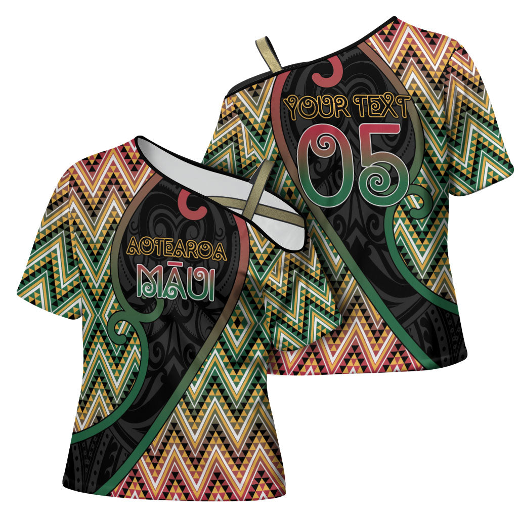 Custom Aotearoa Atua Maui Cross Shoulder Shirt Demigod Hero And Trickster Koru Patterns