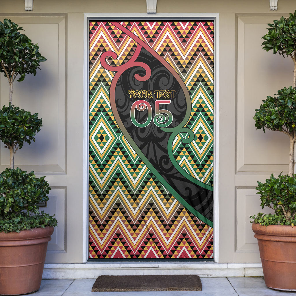 Custom Aotearoa Atua Maui Door Cover Demigod Hero And Trickster Koru Patterns