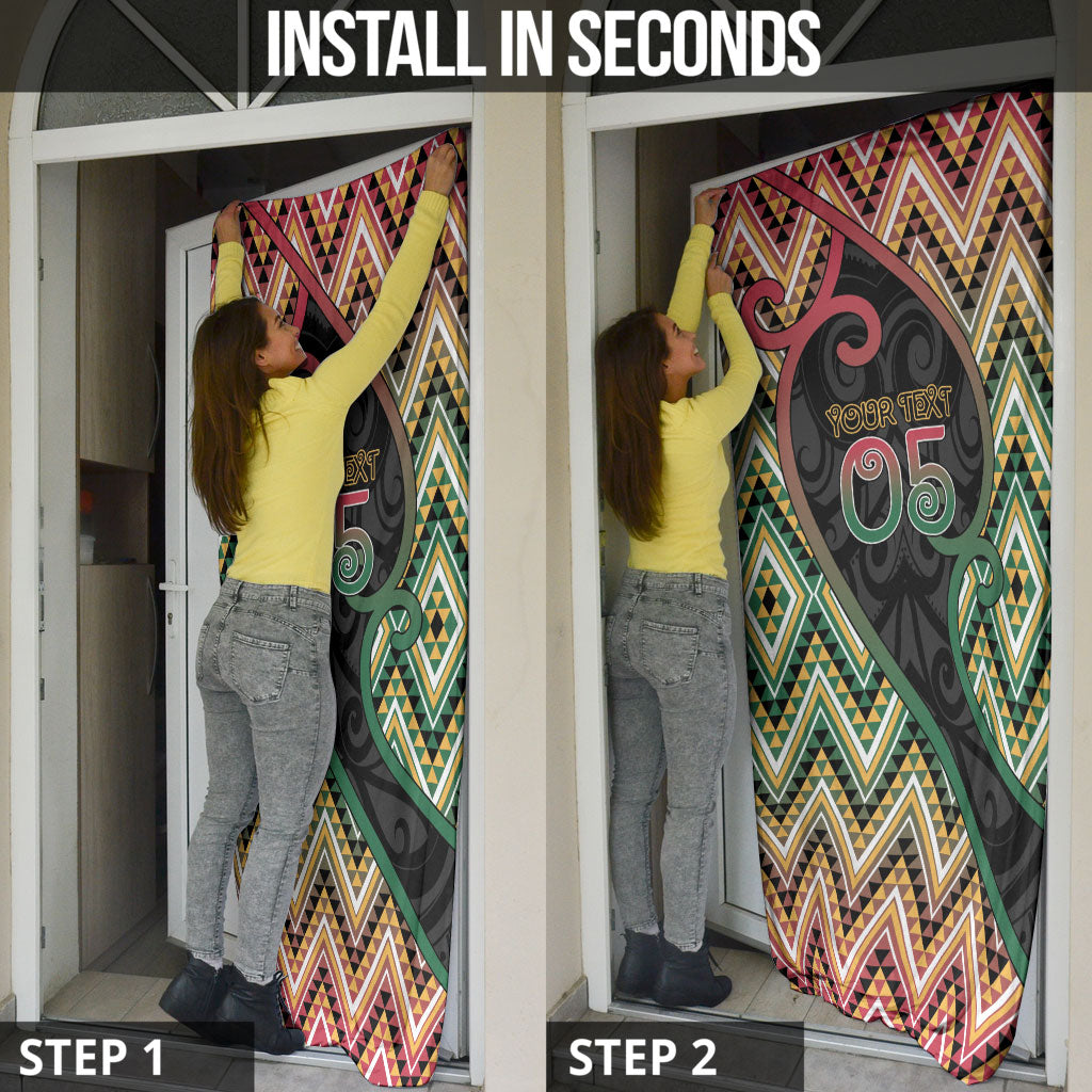 Custom Aotearoa Atua Maui Door Cover Demigod Hero And Trickster Koru Patterns