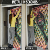 Custom Aotearoa Atua Maui Door Cover Demigod Hero And Trickster Koru Patterns