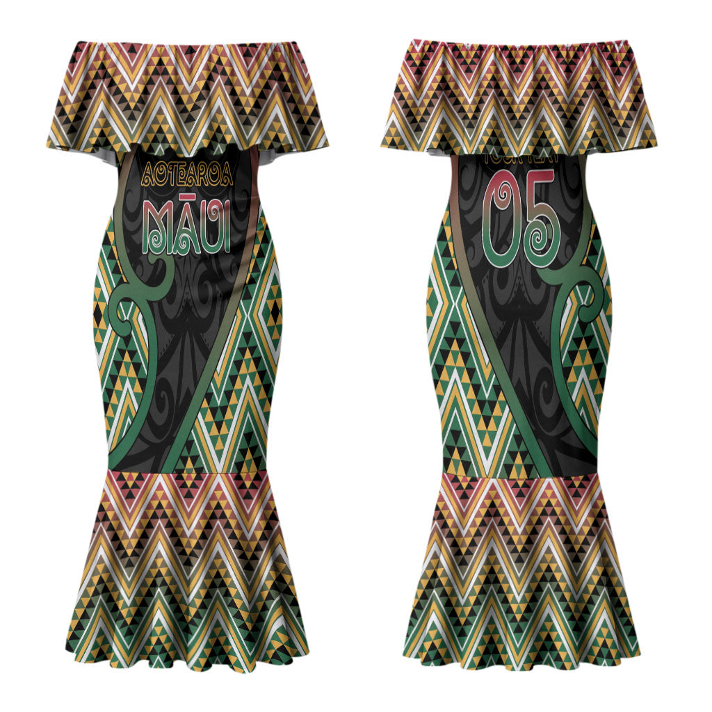 Custom Aotearoa Atua Maui Family Matching Mermaid Dress and Hawaiian Shirt Demigod Hero And Trickster Koru Patterns