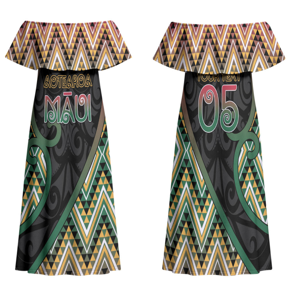 Custom Aotearoa Atua Maui Family Matching Off Shoulder Maxi Dress and Hawaiian Shirt Demigod Hero And Trickster Koru Patterns