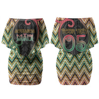 Custom Aotearoa Atua Maui Family Matching Off Shoulder Short Dress and Hawaiian Shirt Demigod Hero And Trickster Koru Patterns