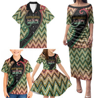 Custom Aotearoa Atua Maui Family Matching Puletasi and Hawaiian Shirt Demigod Hero And Trickster Koru Patterns