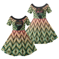 Custom Aotearoa Atua Maui Family Matching Short Sleeve Bodycon Dress and Hawaiian Shirt Demigod Hero And Trickster Koru Patterns