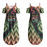 Custom Aotearoa Atua Maui Family Matching Summer Maxi Dress and Hawaiian Shirt Demigod Hero And Trickster Koru Patterns