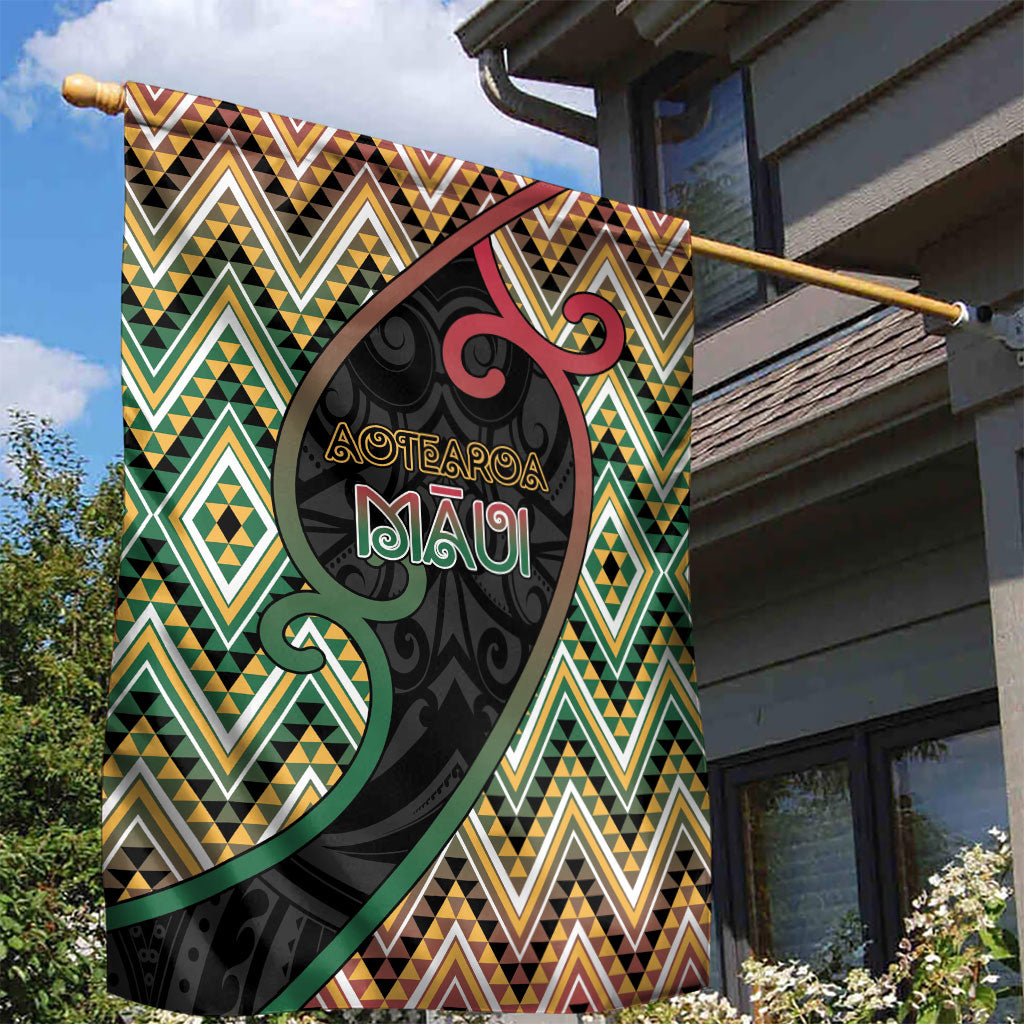 Aotearoa Atua Maui Garden Flag Demigod Hero And Trickster Koru Patterns