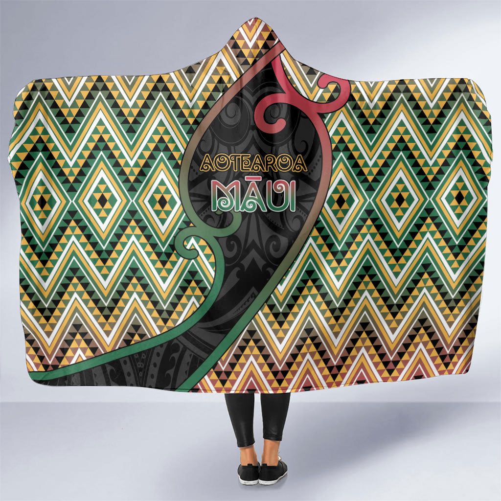 Aotearoa Atua Maui Hooded Blanket Demigod Hero And Trickster Koru Patterns