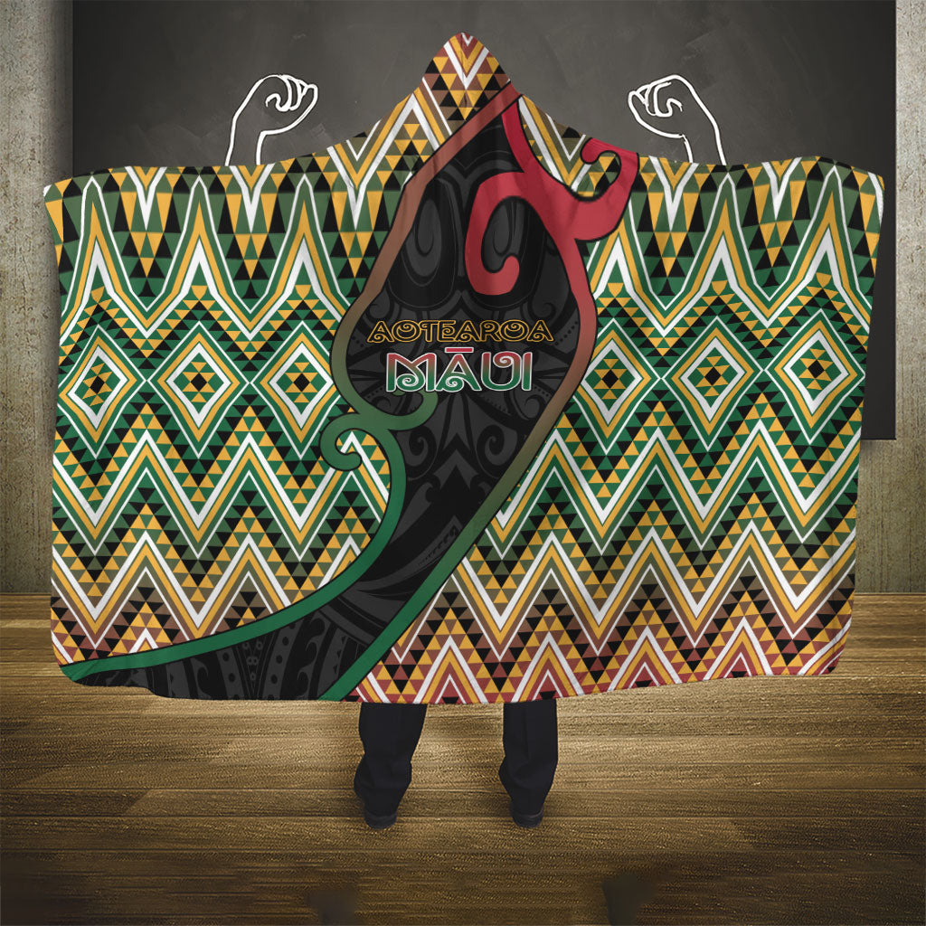 Aotearoa Atua Maui Hooded Blanket Demigod Hero And Trickster Koru Patterns