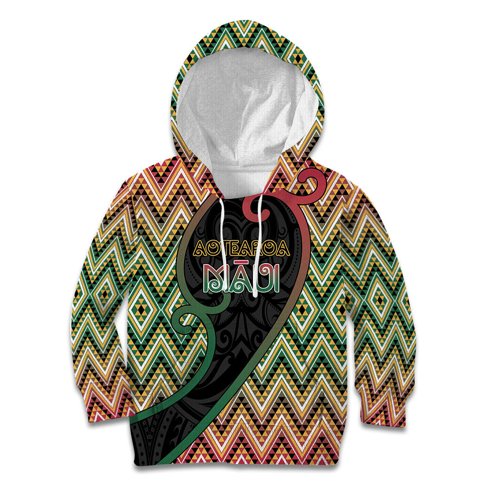 Custom Aotearoa Atua Maui Kid Hoodie Demigod Hero And Trickster Koru Patterns