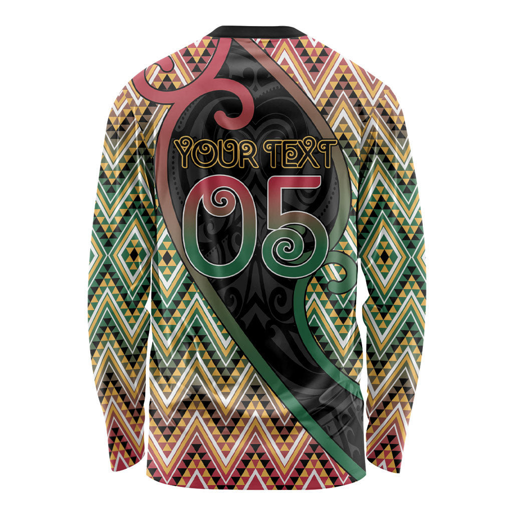 Custom Aotearoa Atua Maui Long Sleeve Shirt Demigod Hero And Trickster Koru Patterns