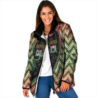 Custom Aotearoa Atua Maui Padded Jacket Demigod Hero And Trickster Koru Patterns