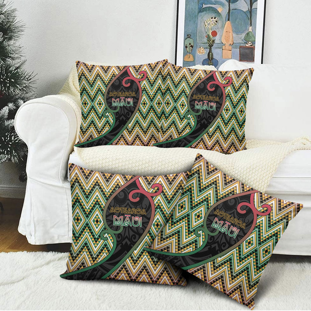 Aotearoa Atua Maui Pillow Cover Demigod Hero And Trickster Koru Patterns