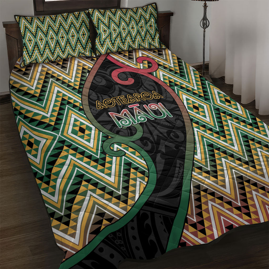 Aotearoa Atua Maui Quilt Bed Set Demigod Hero And Trickster Koru Patterns