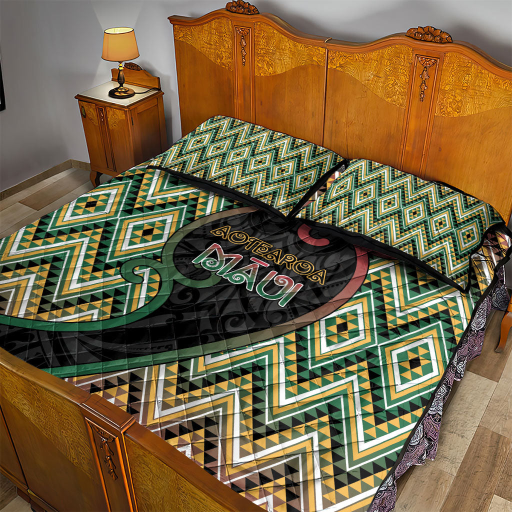 Aotearoa Atua Maui Quilt Bed Set Demigod Hero And Trickster Koru Patterns