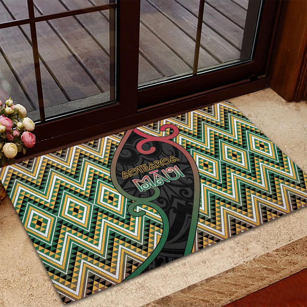 Aotearoa Atua Maui Rubber Doormat Demigod Hero And Trickster Koru Patterns