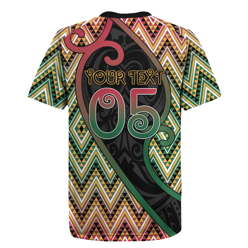 Custom Aotearoa Atua Maui Rugby Jersey Demigod Hero And Trickster Koru Patterns