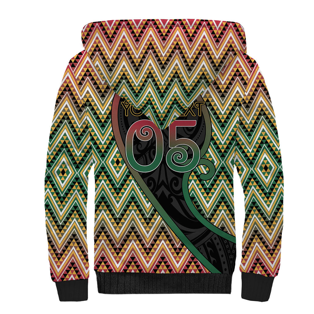 Custom Aotearoa Atua Maui Sherpa Hoodie Demigod Hero And Trickster Koru Patterns