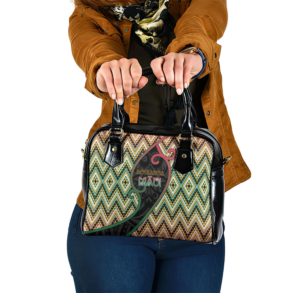 Aotearoa Atua Maui Shoulder Handbag Demigod Hero And Trickster Koru Patterns