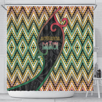 Aotearoa Atua Maui Shower Curtain Demigod Hero And Trickster Koru Patterns