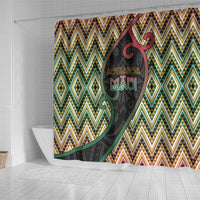 Aotearoa Atua Maui Shower Curtain Demigod Hero And Trickster Koru Patterns
