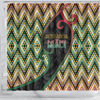 Aotearoa Atua Maui Shower Curtain Demigod Hero And Trickster Koru Patterns