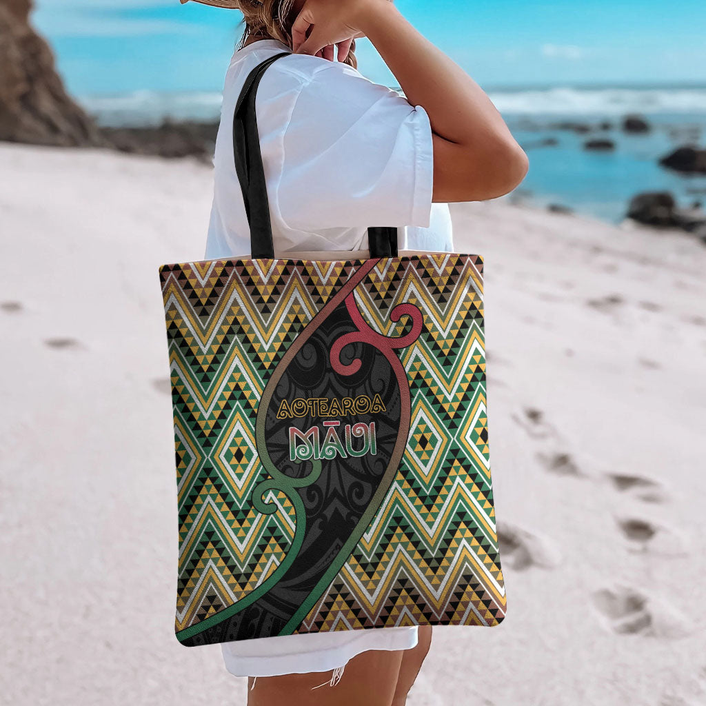 Aotearoa Atua Maui Tote Bag Demigod Hero And Trickster Koru Patterns