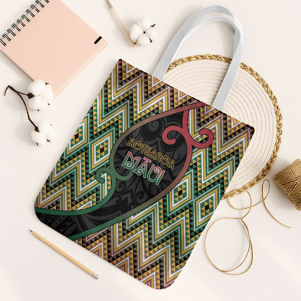 Aotearoa Atua Maui Tote Bag Demigod Hero And Trickster Koru Patterns