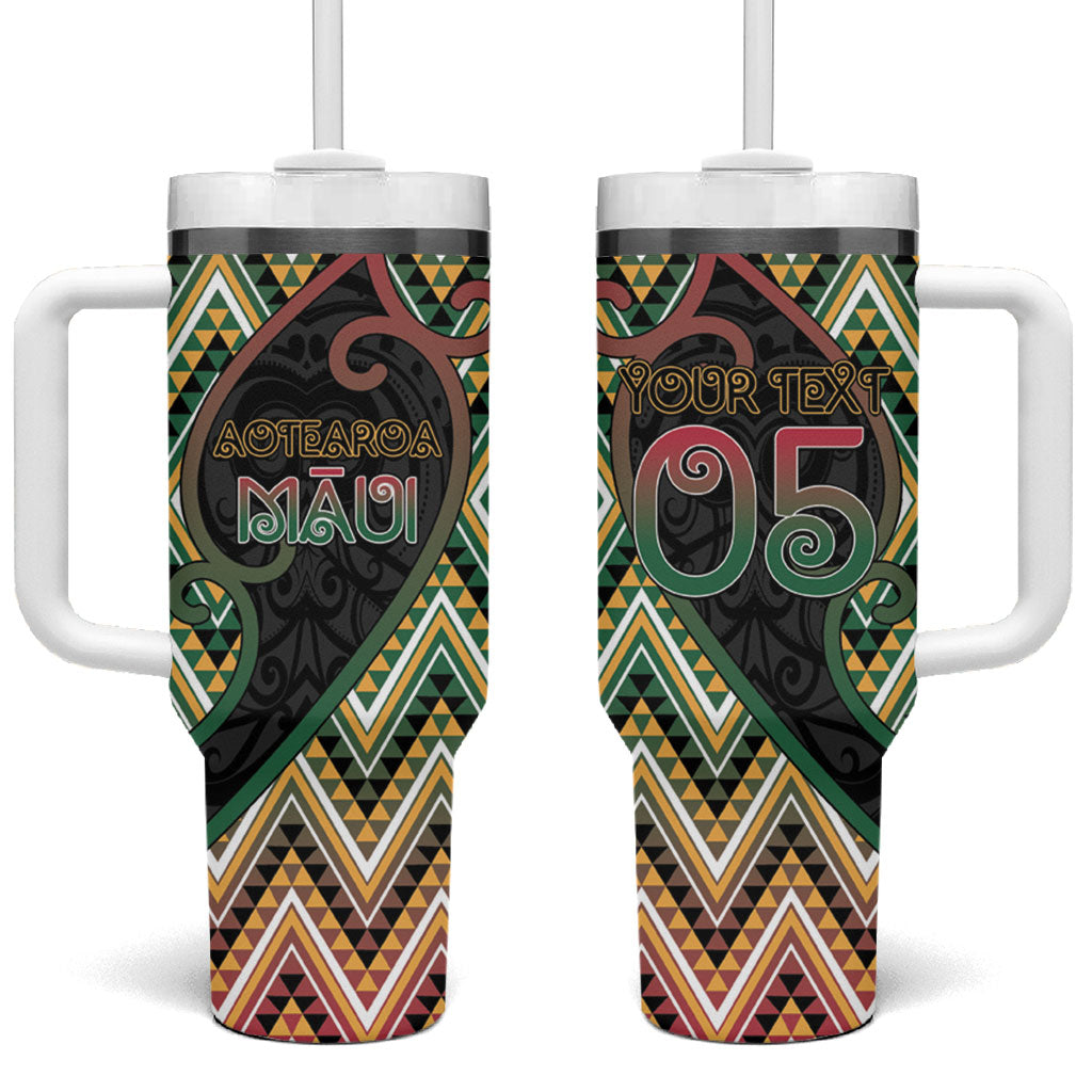 Custom Aotearoa Atua Maui Tumbler With Handle Demigod Hero And Trickster Koru Patterns