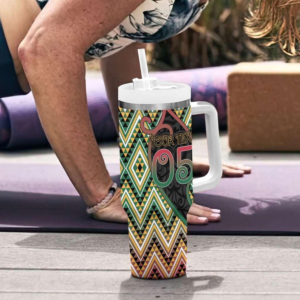 Custom Aotearoa Atua Maui Tumbler With Handle Demigod Hero And Trickster Koru Patterns