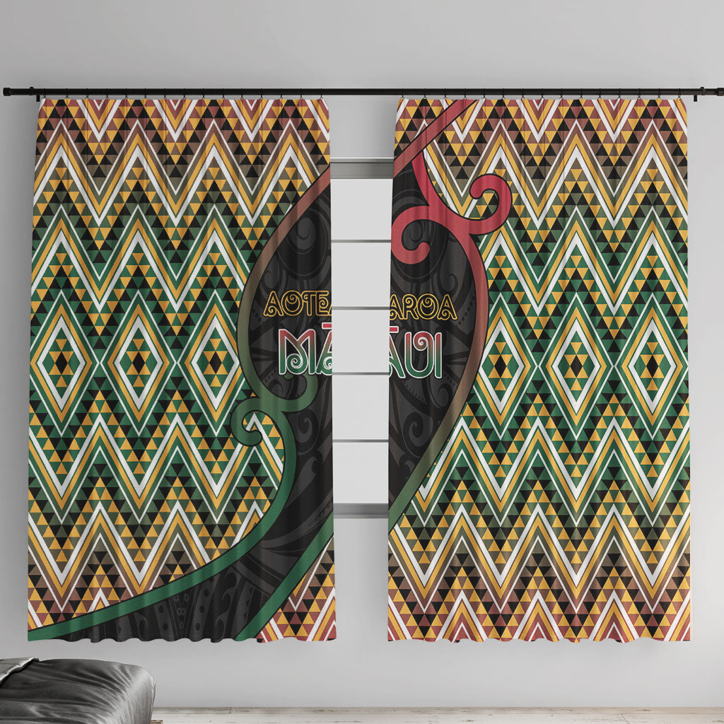 Aotearoa Atua Maui Window Curtain Demigod Hero And Trickster Koru Patterns