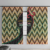 Aotearoa Atua Maui Window Curtain Demigod Hero And Trickster Koru Patterns