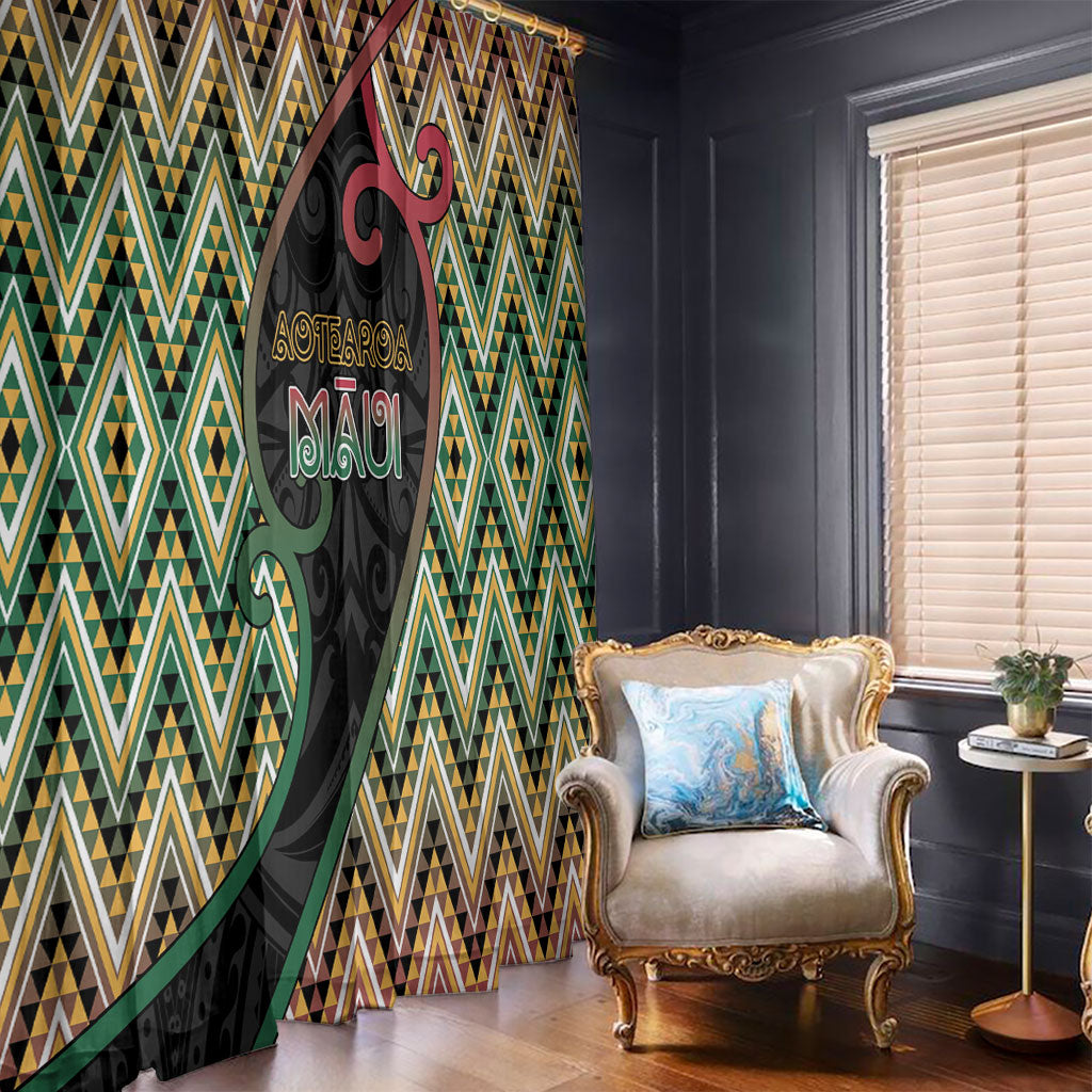 Aotearoa Atua Maui Window Curtain Demigod Hero And Trickster Koru Patterns