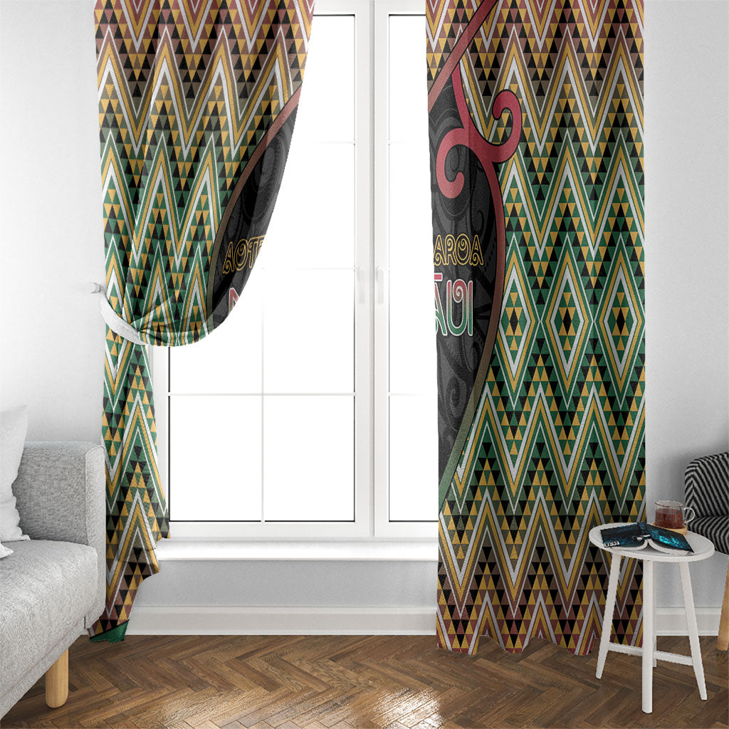 Aotearoa Atua Maui Window Curtain Demigod Hero And Trickster Koru Patterns