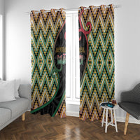 Aotearoa Atua Maui Window Curtain Demigod Hero And Trickster Koru Patterns