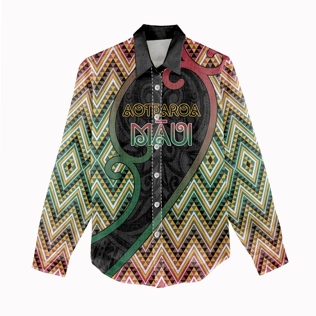 Custom Aotearoa Atua Maui Women Casual Shirt Demigod Hero And Trickster Koru Patterns