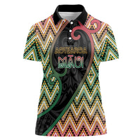 Custom Aotearoa Atua Maui Women Polo Shirt Demigod Hero And Trickster Koru Patterns