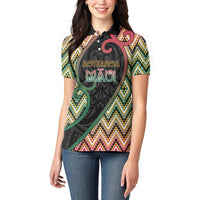 Custom Aotearoa Atua Maui Women Polo Shirt Demigod Hero And Trickster Koru Patterns