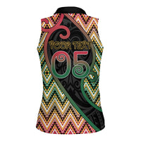 Custom Aotearoa Atua Maui Women Sleeveless Polo Shirt Demigod Hero And Trickster Koru Patterns