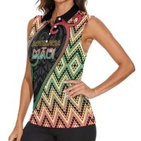 Custom Aotearoa Atua Maui Women Sleeveless Polo Shirt Demigod Hero And Trickster Koru Patterns