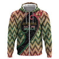 Custom Aotearoa Atua Maui Zip Hoodie Demigod Hero And Trickster Koru Patterns